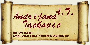 Andrijana Tacković vizit kartica